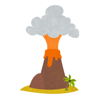 Illustration of El Volcan a volcano in Guatemala.